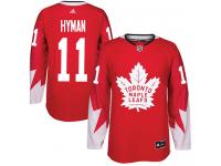 Men's Adidas NHL Toronto Maple Leafs #11 Zach Hyman Authentic Alternate Jersey Red Adidas