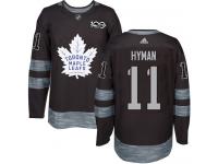 Men's Adidas NHL Toronto Maple Leafs #11 Zach Hyman Authentic Jersey Black 1917-2017 100th Anniversary Adidas