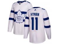 Men's Adidas NHL Toronto Maple Leafs #11 Zach Hyman Authentic Jersey White 2018 Stadium Series Adidas