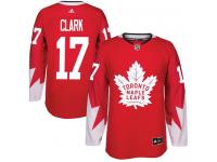 Men's Adidas NHL Toronto Maple Leafs #17 Wendel Clark Authentic Alternate Jersey Red Adidas
