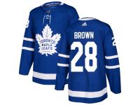 Men's Adidas NHL Toronto Maple Leafs #28 Connor Brown Authentic Home Jersey Royal Blue Adidas