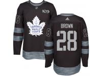Men's Adidas NHL Toronto Maple Leafs #28 Connor Brown Authentic Jersey Black 1917-2017 100th Anniversary Adidas