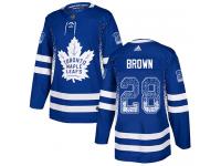 Men's Adidas NHL Toronto Maple Leafs #28 Connor Brown Authentic Jersey Blue Drift Fashion Adidas