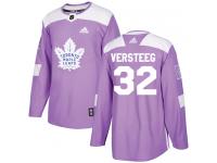 Men's Adidas NHL Toronto Maple Leafs #32 Kris Versteeg Authentic Jersey Purple Fights Cancer Practice Adidas