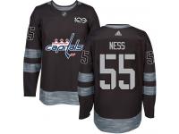 Men's Adidas NHL Washington Capitals #55 Aaron Ness Authentic Jersey Black 1917-2017 100th Anniversary Adidas