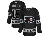 Men's Adidas Philadelphia Flyers #15 Jori Lehtera Black Authentic Team Logo Fashion NHL Jersey