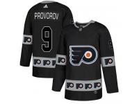Men's Adidas Philadelphia Flyers #9 Ivan Provorov Black Authentic Team Logo Fashion NHL Jersey