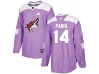 Men's Adidas Richard Panik Authentic Purple NHL Jersey Arizona Coyotes #14 Fights Cancer Practice
