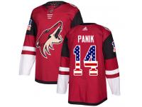 Men's Adidas Richard Panik Authentic Red NHL Jersey Arizona Coyotes #14 USA Flag Fashion