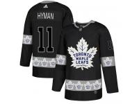 Men's Adidas Toronto Maple Leafs #11 Zach Hyman Black Authentic Team Logo Fashion NHL Jersey