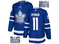 Men's Adidas Toronto Maple Leafs #11 Zach Hyman Royal Blue Authentic Fashion Gold NHL Jersey