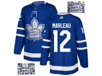 Men's Adidas Toronto Maple Leafs #12 Patrick Marleau Royal Blue Authentic Fashion Gold NHL Jersey