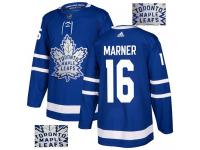 Men's Adidas Toronto Maple Leafs #16 Mitchell Marner Royal Blue Authentic Fashion Gold NHL Jersey