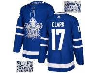 Men's Adidas Toronto Maple Leafs #17 Wendel Clark Royal Blue Authentic Fashion Gold NHL Jersey