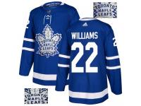 Men's Adidas Toronto Maple Leafs #22 Tiger Williams Royal Blue Authentic Fashion Gold NHL Jersey