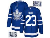 Men's Adidas Toronto Maple Leafs #23 Eric Fehr Royal Blue Authentic Fashion Gold NHL Jersey