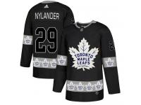 Men's Adidas Toronto Maple Leafs #29 William Nylander Black Authentic Team Logo Fashion NHL Jersey