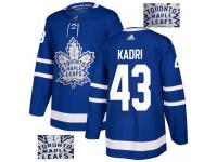 Men's Adidas Toronto Maple Leafs #43 Nazem Kadri Royal Blue Authentic Fashion Gold NHL Jersey