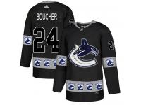 Men's Adidas Vancouver Canucks #24 Reid Boucher Black Authentic Team Logo Fashion NHL Jersey