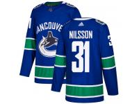 Men's Adidas Vancouver Canucks #31 Anders Nilsson Blue Home Authentic NHL Jersey