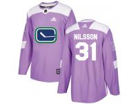 Men's Adidas Vancouver Canucks #31 Anders Nilsson Purple Authentic Fights Cancer Practice NHL Jersey