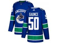 Men's Adidas Vancouver Canucks #50 Brendan Gaunce Blue Home Authentic NHL Jersey