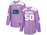 Men's Adidas Vancouver Canucks #50 Brendan Gaunce Purple Authentic Fights Cancer Practice NHL Jersey