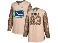 Men's Adidas Vancouver Canucks #83 Jay Beagle Camo Authentic Veterans Day Practice NHL Jersey