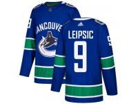 Men's Adidas Vancouver Canucks #9 Brendan Leipsic Blue Home Authentic NHL Jersey