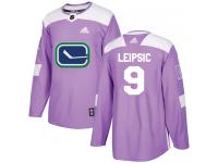Men's Adidas Vancouver Canucks #9 Brendan Leipsic Purple Authentic Fights Cancer Practice NHL Jersey
