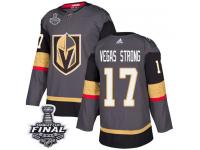 Men's Adidas Vegas Golden Knights #17 Vegas Strong Gray Home Premier 2018 Stanley Cup Final NHL Jersey