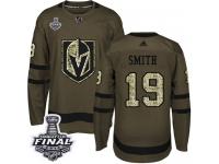 Men's Adidas Vegas Golden Knights #19 Reilly Smith Green Authentic Salute to Service 2018 Stanley Cup Final NHL Jersey