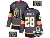 Men's Adidas Vegas Golden Knights #28 William Carrier Gray Authentic Fashion Gold 2018 Stanley Cup Final NHL Jersey