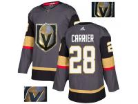 Men's Adidas Vegas Golden Knights #28 William Carrier Gray Authentic Fashion Gold NHL Jersey