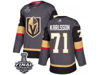 Men's Adidas Vegas Golden Knights #71 William Karlsson Gray Home Premier 2018 Stanley Cup Final NHL Jersey