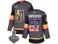 Men's Adidas Vegas Golden Knights #87 Vadim Shipachyov Gray Authentic USA Flag Fashion 2018 Stanley Cup Final NHL Jersey