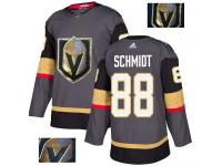 Men's Adidas Vegas Golden Knights #88 Nate Schmidt Gray Authentic Fashion Gold NHL Jersey
