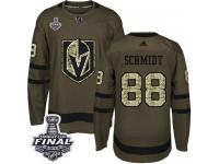 Men's Adidas Vegas Golden Knights #88 Nate Schmidt Green Authentic Salute to Service 2018 Stanley Cup Final NHL Jersey