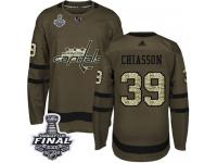Men's Adidas Washington Capitals #39 Alex Chiasson Green Authentic Salute to Service 2018 Stanley Cup Final NHL Jersey