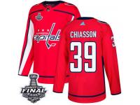 Men's Adidas Washington Capitals #39 Alex Chiasson Red Home Premier 2018 Stanley Cup Final NHL Jersey