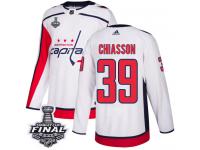 Men's Adidas Washington Capitals #39 Alex Chiasson White Away Authentic 2018 Stanley Cup Final NHL Jersey