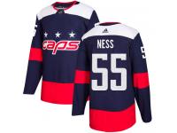 Men's Adidas Washington Capitals #55 Aaron Ness Navy Blue Authentic 2018 Stadium Series NHL Jersey
