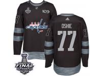 Men's Adidas Washington Capitals #77 T.J. Oshie Black Authentic 2018 Stanley Cup Final 1917-2017 100th Anniversary NHL Jersey