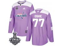 Men's Adidas Washington Capitals #77 T.J. Oshie Purple Authentic Fights Cancer Practice 2018 Stanley Cup Final NHL Jersey