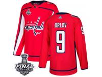 Men's Adidas Washington Capitals #9 Dmitry Orlov Red Home Premier 2018 Stanley Cup Final NHL Jersey