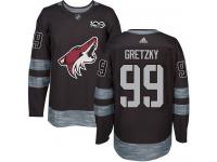 Men's Adidas Wayne Gretzky Authentic Black NHL Jersey Arizona Coyotes #99 1917-2017 100th Anniversary
