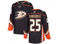 Men's Anaheim Ducks #25 Mike Santorelli adidas Black Authentic Jersey 2017