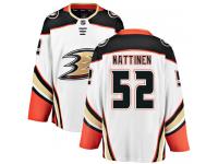 Men's Anaheim Ducks #52 Julius Nattinen Authentic White Away Breakaway NHL Jersey