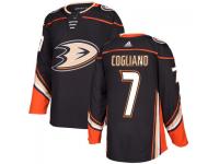 Men's Anaheim Ducks #7 Andrew Cogliano adidas Black Authentic Jersey 2017