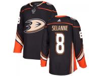 Men's Anaheim Ducks #8 Teemu Selanne adidas Black Authentic Jersey 2017